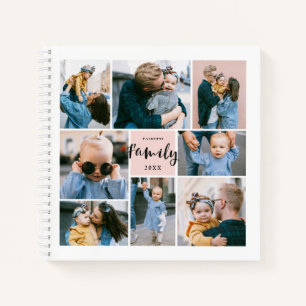 8 Foto Collage Moderne Familie gepersonaliseerd B Notitieboek