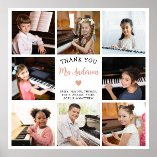 8 Foto Collage Muziek Leraar Gift Poster