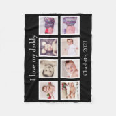 8 Foto gepersonaliseerde aangepaste tekst (zwart) Fleece Deken (Voorkant)