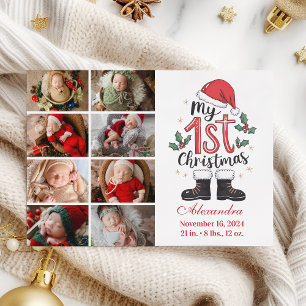 8 Foto Lieve Santa Baby 1e Kerstmis Feestdagenkaart