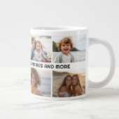 8 Fotocollage 1 tekstregel -- KAN kleur bewerken Extra Grote Beker (Rechts)