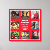 8 Fotocollage Afstuderen Naam klasse van Canvas Afdruk (Voorkant)