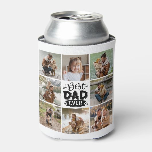 8 Fotocollage Alle Gelegenheden Beste Pap Ooit Blikjeskoeler (Blikje Voorkant)