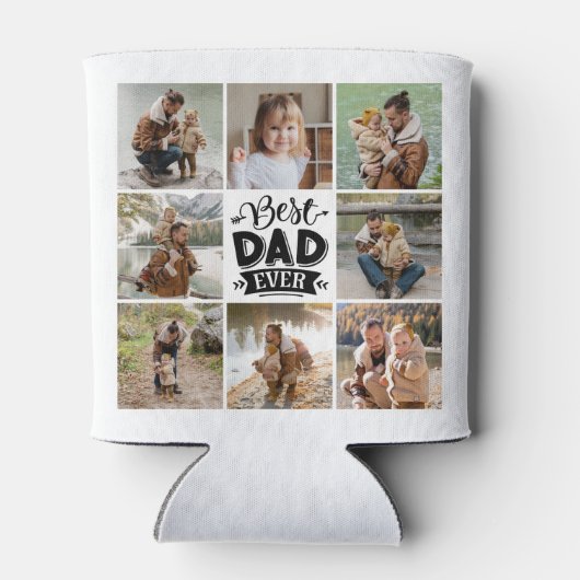 8 Fotocollage Alle Gelegenheden Beste Pap Ooit Blikjeskoeler (Achterkant)