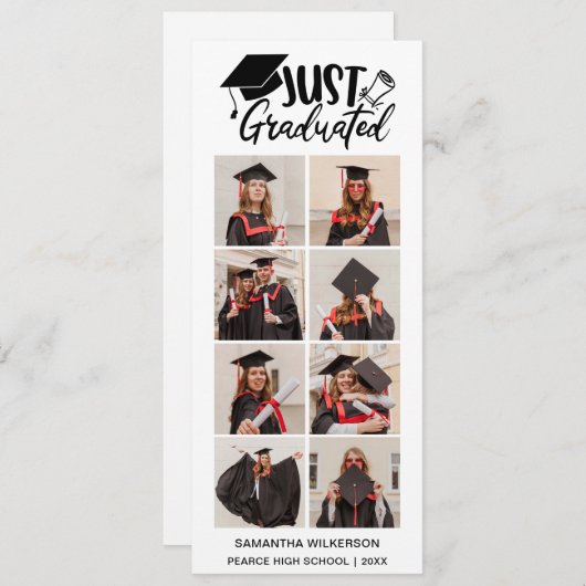 8 Fotocollage net afgestudeerd klasse van 20XX Aankondiging (Voorkant / Achterkant)