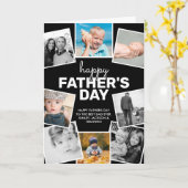 8 Fotocollage Zwart Happy Vaderdag Kaart (Gele Bloem)