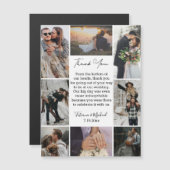 8 foto's collage modern dank u bruiloft magneet (Voorkant / Achterkant)