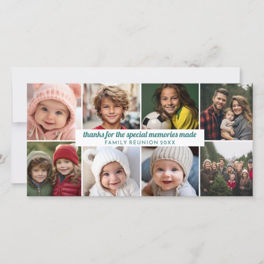 8 Foto's - Familie Samenkomst Bedankt Collage Feestdagenkaart (Voorkant)