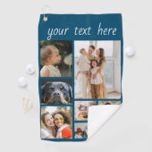 8 Fotosjabloon Collage met aangepaste tekst Golfhanddoek (Insitu)