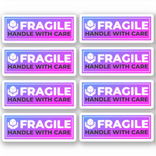 8 Fragile Shipping Stickers (Handle with Care) (Voorkant)