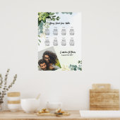 8 Grafiek Greenery PHOTO voor tafelbruiloft Poster (Keuken)