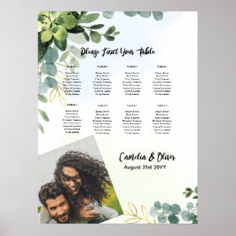 8 Grafiek Greenery PHOTO voor tafelbruiloft Poster