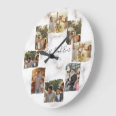 8 Huit Photo Moderne Élégant Collage Horloge Mur (Angle)