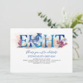 8 Invitation d'anniversaire dans le monde marin ma (Debout devant)