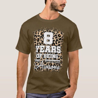 8 jaar Geweldige achtste verjaardag van de luipaar T-shirt