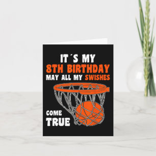 8 jaar Happy 8th Birthday Basketball 8th Birth Kaart