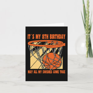 8 jaar Happy 8th Birthday Basketball 8th Birth Kaart