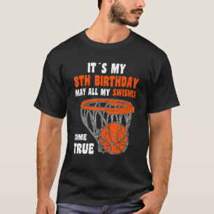8 jaar Happy 8th Birthday Basketball 8th Birth T-shirt