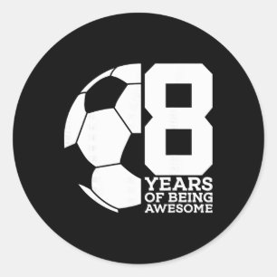 8 Jaar Lang Geweldig Voetbal 8e Verjaardag Ronde Sticker