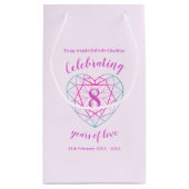 8 jaar liefde tourmaline twee tooncadeautas klein cadeauzakje (Achterkant)