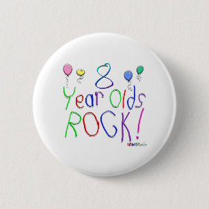 8 jaar Olds Rock! Knoop Ronde Button 5,7 Cm