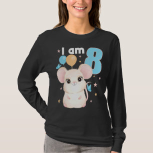8 jaar oud 8 verjaardag outfit jongen meisje muize t-shirt