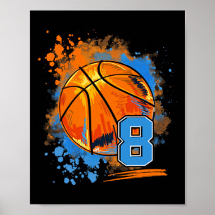 8 jaar oud 8e verjaardag Basketball Poster