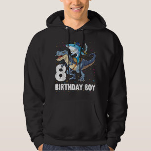 8 jaar oud 8ste verjaardag Jongen Shark Dinosaur P Hoodie