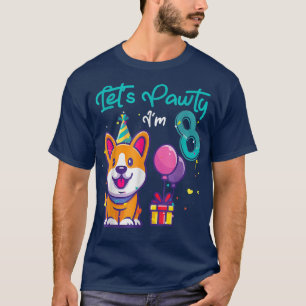 8 jaar oud Corgi Hondenliefhebber 8ste verjaardag  T-shirt