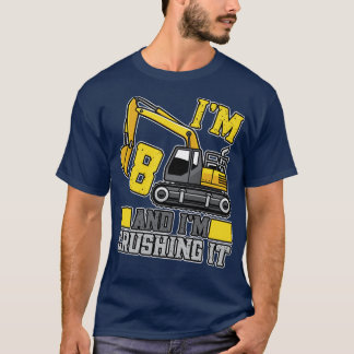 8 jaar oud Crushing it Construction Truck 8th Birt T-shirt
