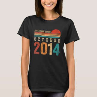 8 Jaar Oud Geweldig Sinds Oktober 2014 8e Verjaard T-shirt