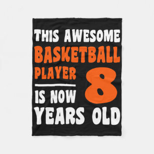 8 jaar oud Happy 8th Birthday Bysketbyll 8th Birt Fleece Deken