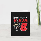 8 Jaar Oud Karate Ninja Party Kinder 8e Verjaardag Kaart (Voorkant)