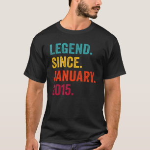 8 jaar oud Legend sinds januari 2015 8th Birthda T-shirt