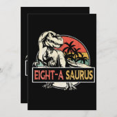 8 jaar oud T-Rex Dinosaurus Verjaardagscadeau Kaart (Voorkant / Achterkant)