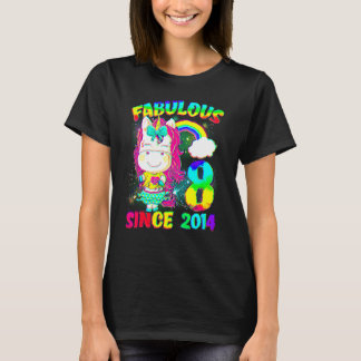 8 jaar oud Unicorn 8e verjaardag Unicorn Girl Sinc T-shirt
