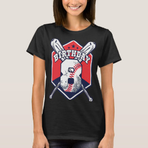 8 jaar oude achtste Baseball Birthday Party Theme T-shirt