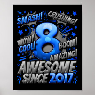 8 jaar oude geschenken voor jongens 8e verjaardag poster