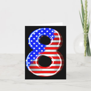 8 Jaar Oude Kinderen Amerika Vlag Verjaardag Kaart