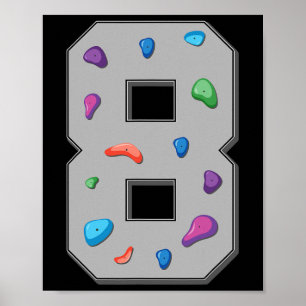 8 Jaar Oude Klimmer Verjaardag Boulderen Klimmen R Poster