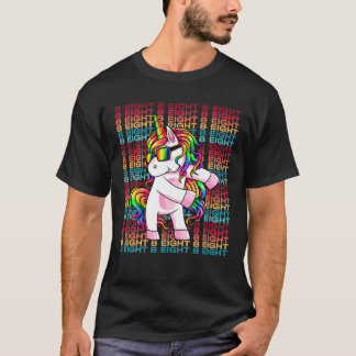 8 jaar oude Unicorn Flossons 8Th Birthday Unicorn T-shirt