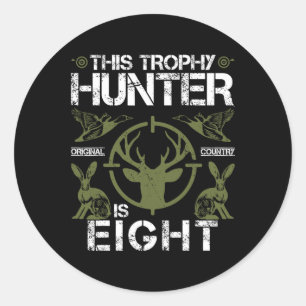 8 Jaar Oude Verjaardag Jagen Duck Deer Hunter 8th Ronde Sticker