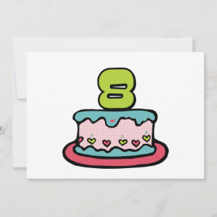 8 jaar oude verjaardagsCake Kaart