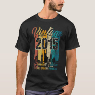 8 jaar oude Vintage 2015 8e verjaardag T-shirt