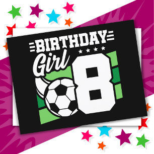 8 Jaar Oude Voetbalfeest 8e Verjaardag Meisje Briefkaart