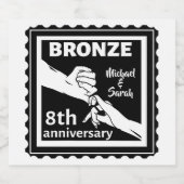 8 jaar traditioneel cadeau brons bier etiket (Enkel label)