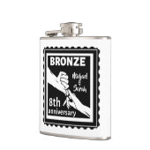 8 jaar traditioneel cadeau brons heupfles (Links)