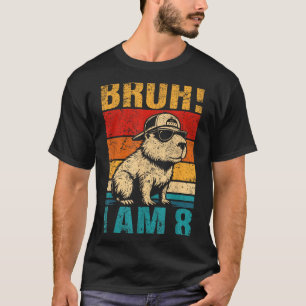 8 Jaar Verjaardag Jongen Capybara Bruh 8e Verjaard T-shirt