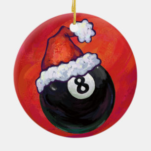 8 Kerstmis Red Hat van de bal Keramisch Ornament