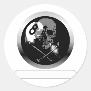 8 Kogelschedels en beenderen Ronde Sticker